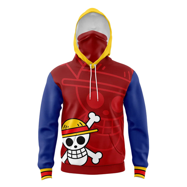 Luffy Straw Hat One Piece Masked Hoodie