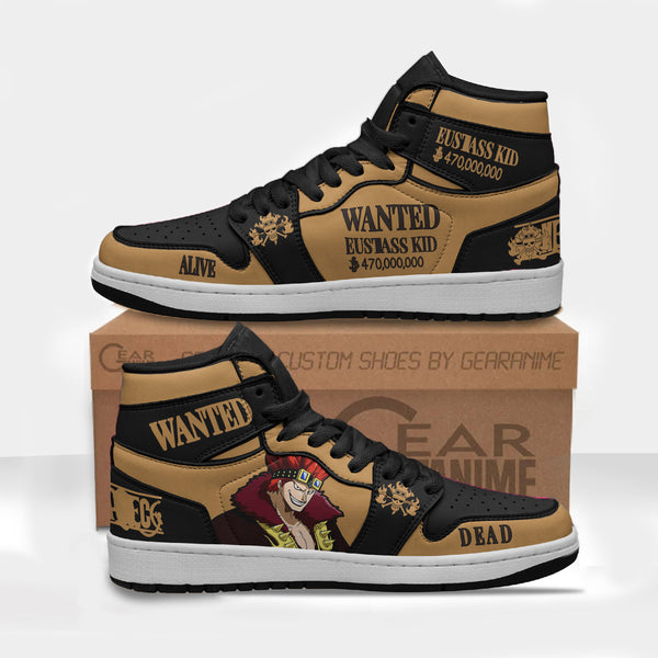 Eustass Kid Wanted Boot Sneakers Custom One Piece Anime Shoess