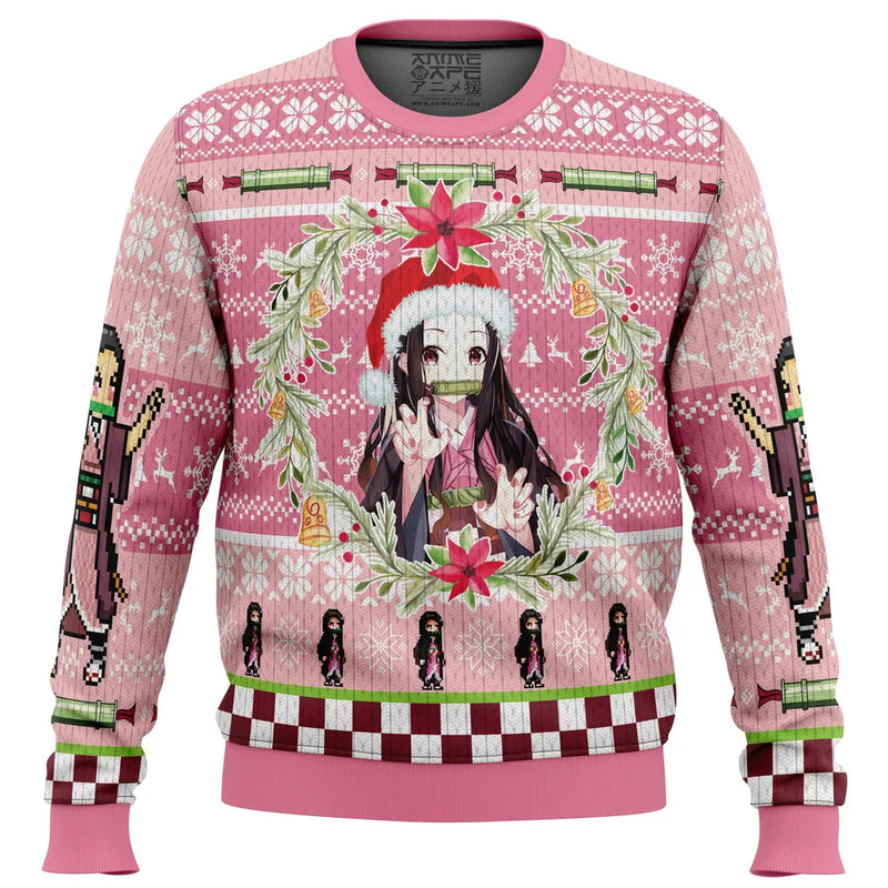 Christmas Nezuko Kamado Demon Slayer Ugly Christmas Sweater