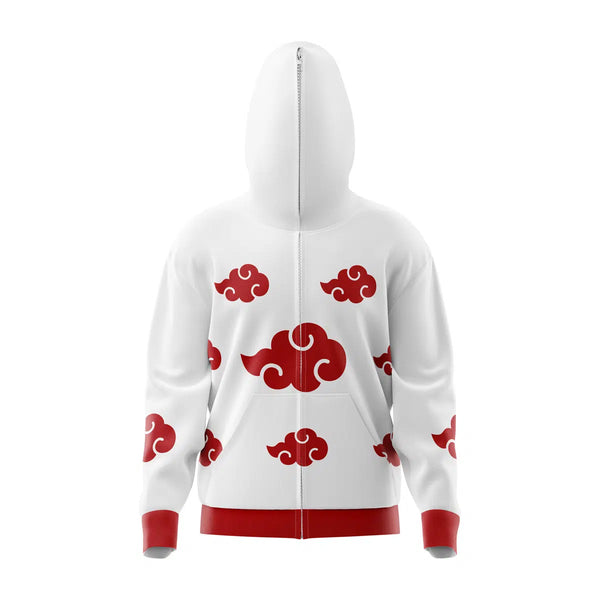 Akatsuki White Naruto Full Face Zip Hoodie