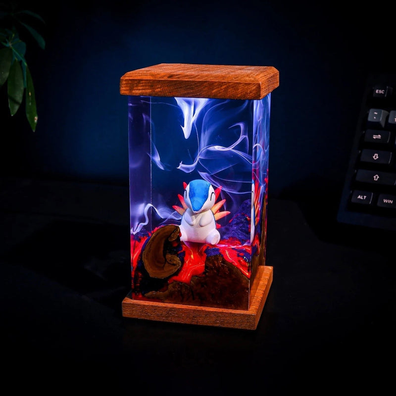 Pokemon Cyndaquil Epoxy Resin Lamp, Night Light