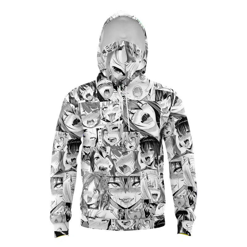 Ahegao Manga Masked Hoodie