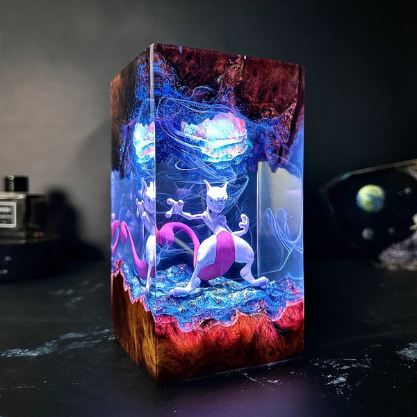 Pokemon Mewtwo Epoxy Resin Lamp, Night Light