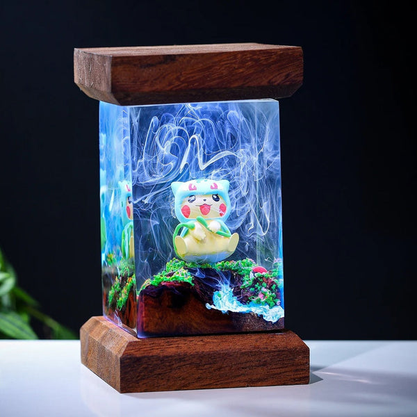 Pokemon Pikachu x Bulbasaur Epoxy Resin Lamp, Night Light