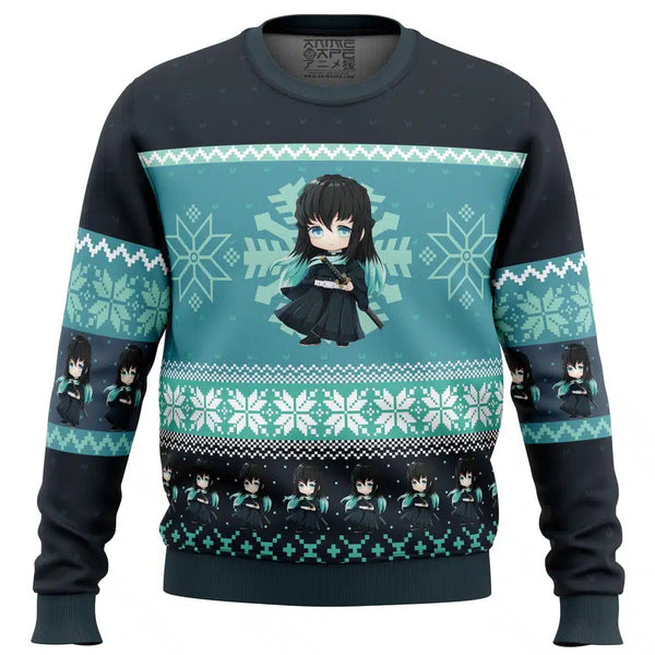 Chibi Christmas Muichiro Tokito Demon Slayer Ugly Christmas Sweater