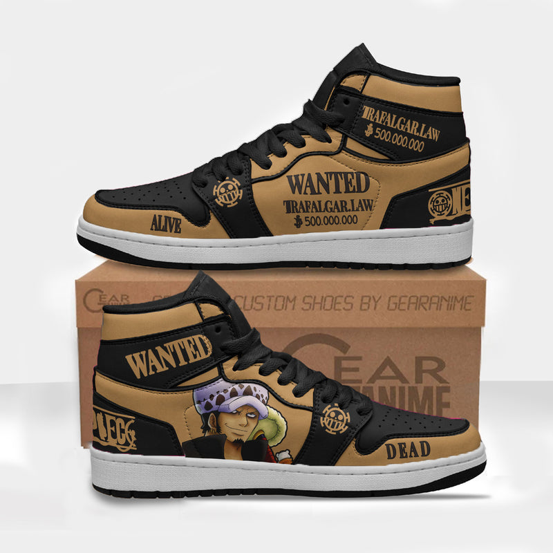 Trafalgar Law Wanted Custom Shoes One Piece Anime Boot Sneakers