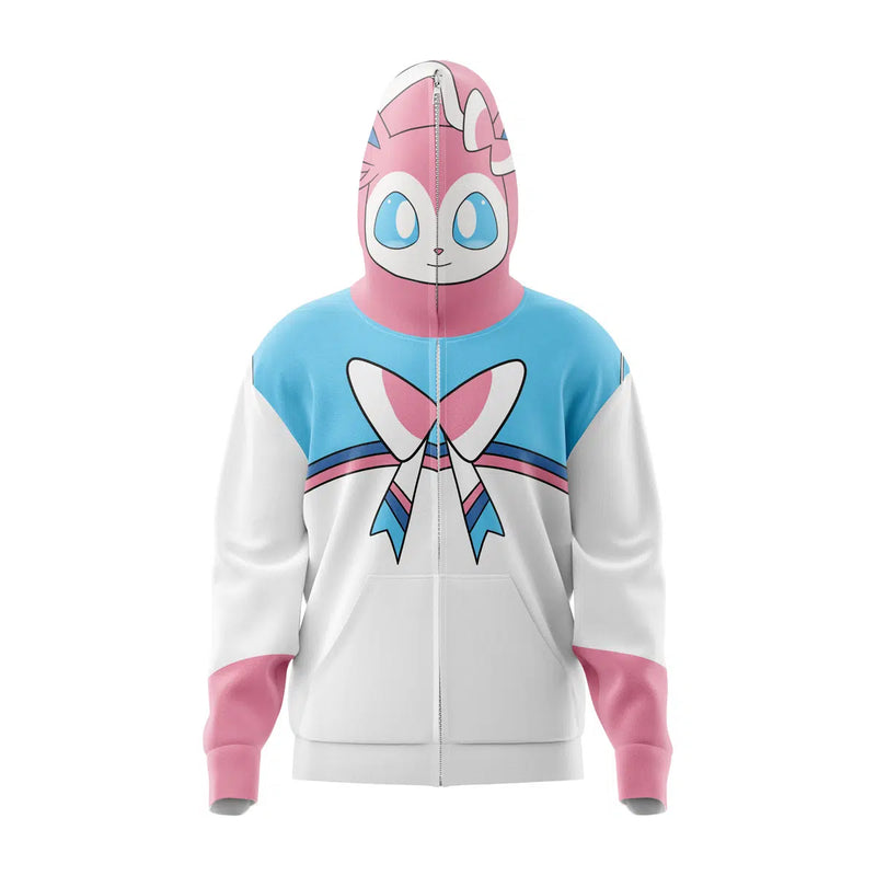 Sylveon Pokemon Full Face Zip Hoodie