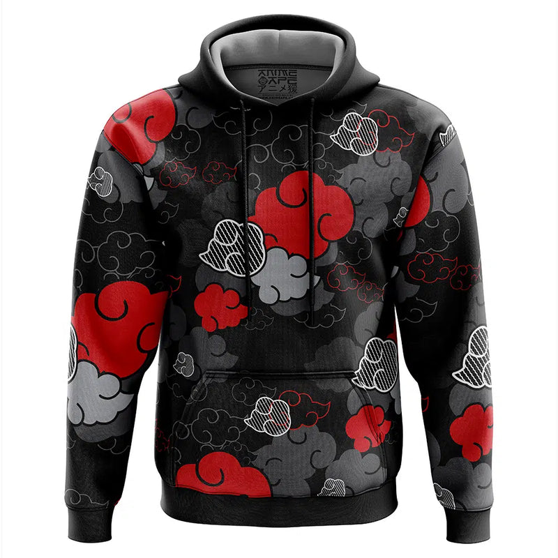 Black Aloha Pattern Akatsuki Naruto Hoodie