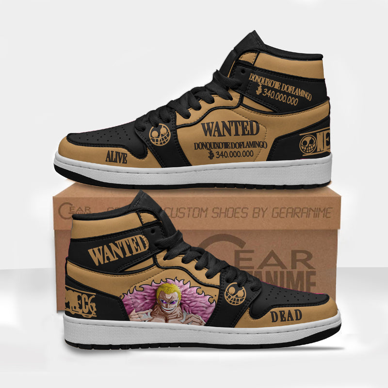 Doflamingo Wanted Boot Sneakers Custom One Piece Anime Shoes