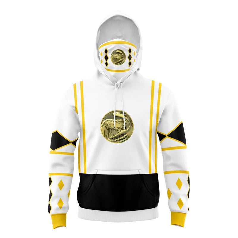 White Ranger Power Rangers Ninjetti Masked Hoodie