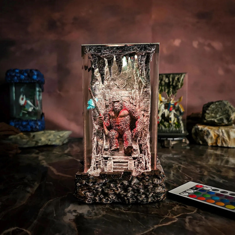 Kong Throne The New Empire Monster Diorama Epoxy Resin Lamp, Night Light, Wireless Lights