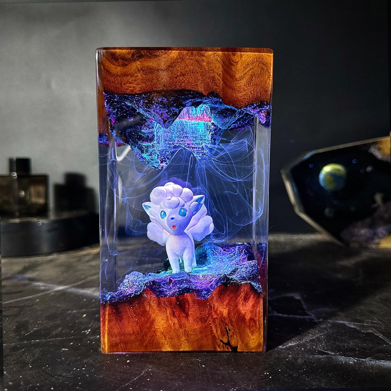 Pokemon Alohan Vulpix Epoxy Resin Lamp, Night Light