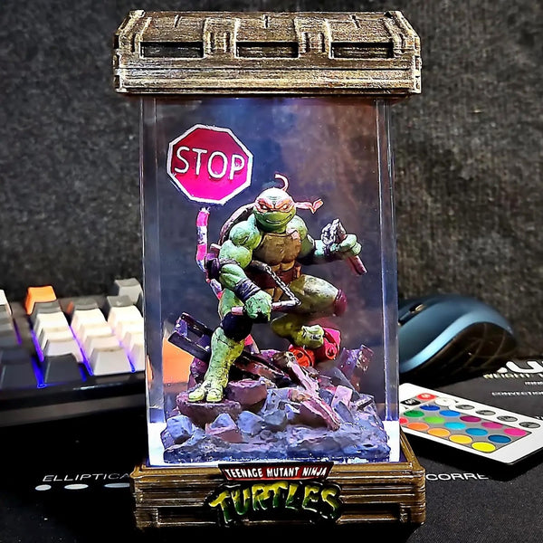 Teenage Mutant Ninja Turtles Michelangelo Diorama Epoxy Resin Lamp, Night Light, Wireless Lights