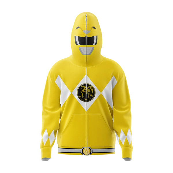 Yellow Ranger Power Rangers Full Face Zip Hoodie