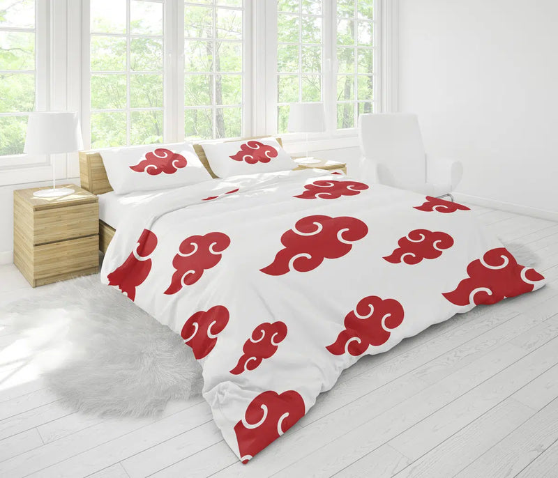 White Akatsuki Naruto Bedding Set