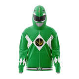 Green Ranger Power Rangers Full Face Zip Hoodie