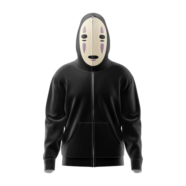 No Face Spirited Away Studio Ghibli Full Face Zip Hoodie