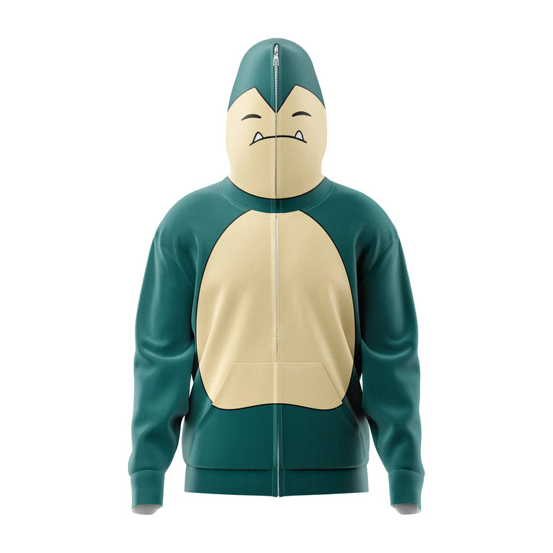 Snorlax Pokemon Full Face Zip Hoodie