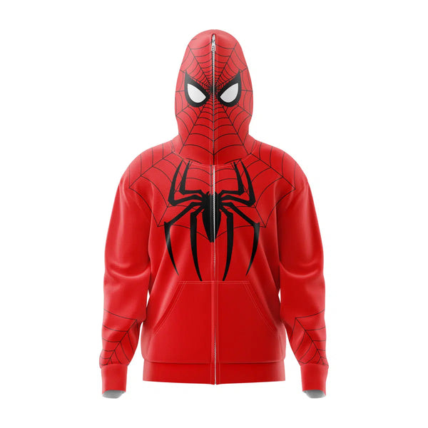 Spiderman Marvel Comics Full Face Zip Hoodie