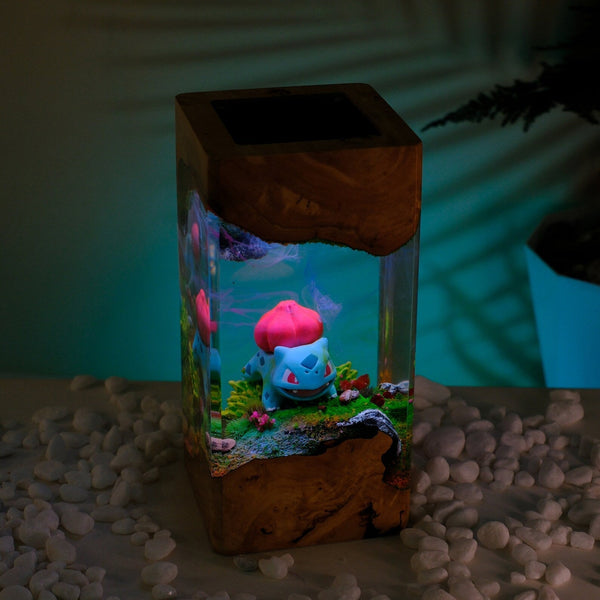 Pokemon Bulbasaur Epoxy Resin Lamp, Night Lighth