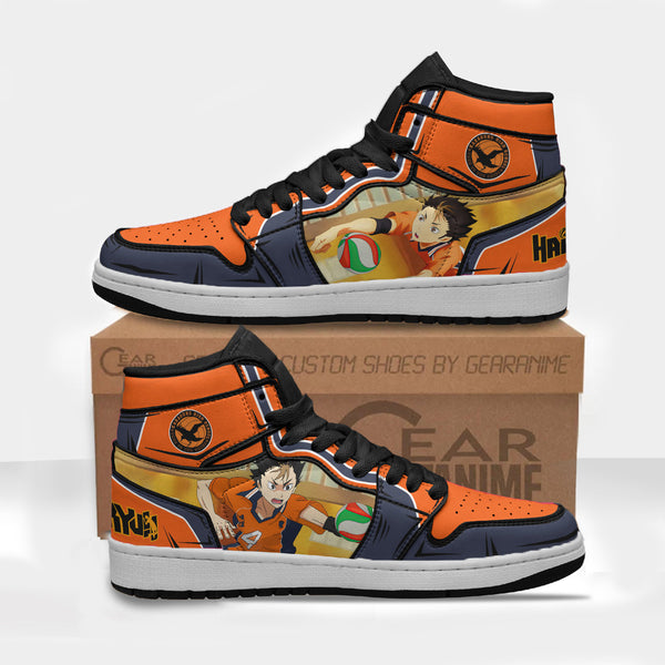 Yuu Nishinoya Shoes Custom Karasuno High Haikyuu Anime Boot Sneakers