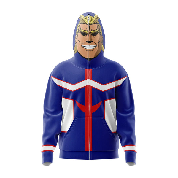 All Might My Hero Academia Full Face Zip Hoodie