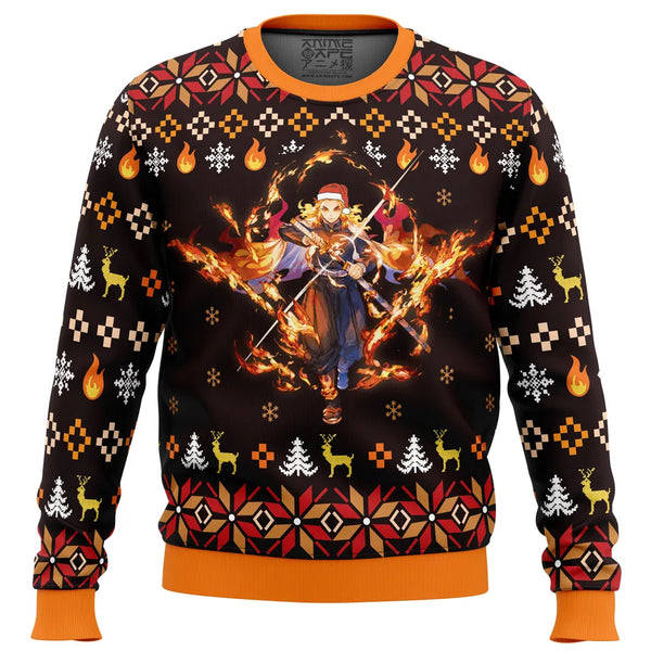 Fire Rengoku Demon Slayer Christmas Sweater