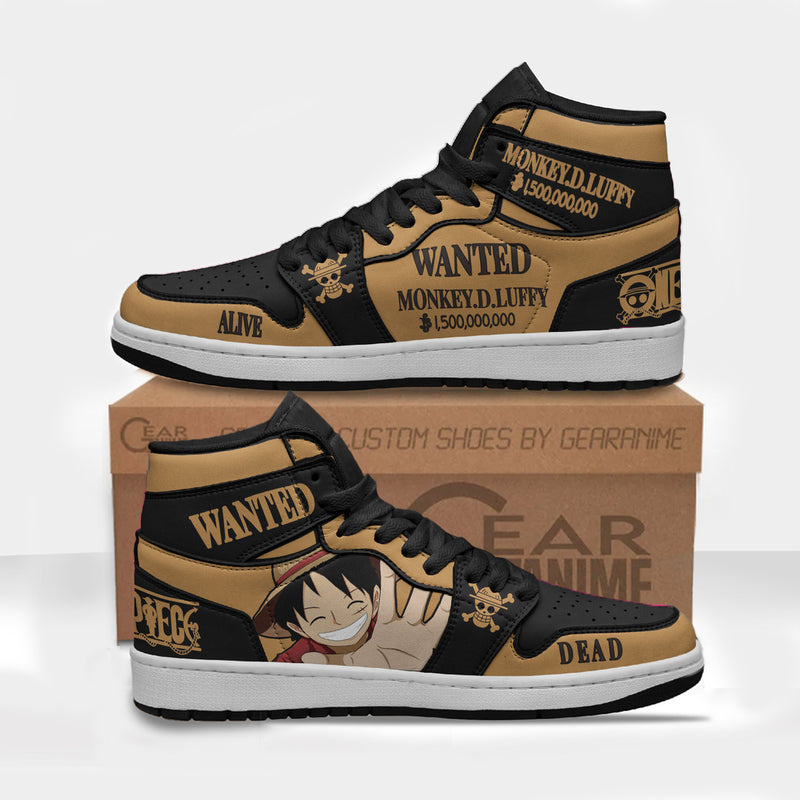 Monkey D. Luffy Wanted Custom Shoes One Piece Boot Sneakers