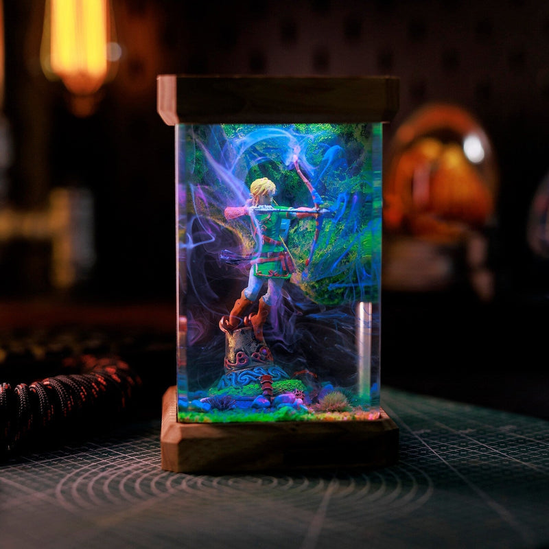 Zelda Link Archer Amiibo Epoxy Resin Lamp, Night Light