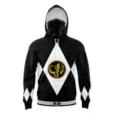 Black Ranger Mighty Morphin Power Rangers Masked Hoodie