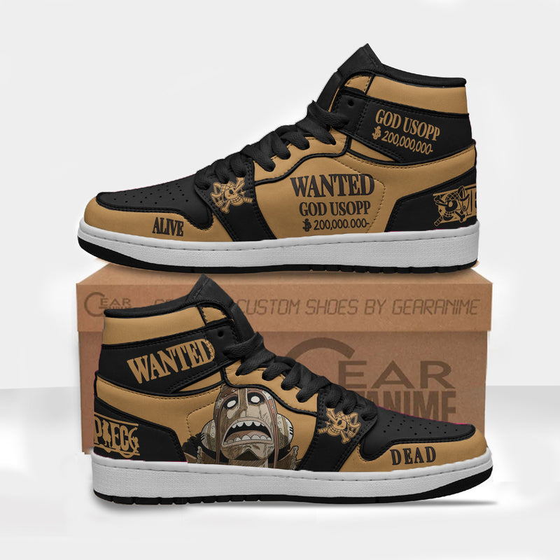 Usopp Wanted Custom Boot Sneakers One Piece Anime Shoes