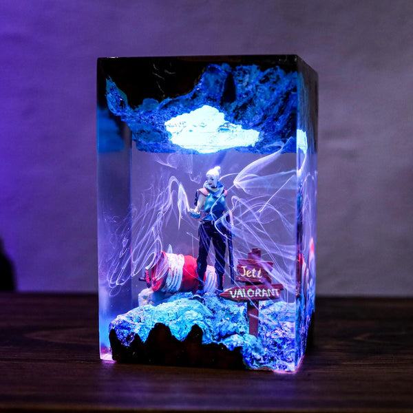 Valorant Jett Epoxy Resin Lamp, Night Light