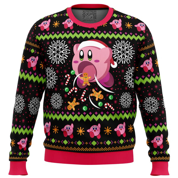 Cute Pink Hungry Kirby’s Dream Land Ugly Christmas Sweater