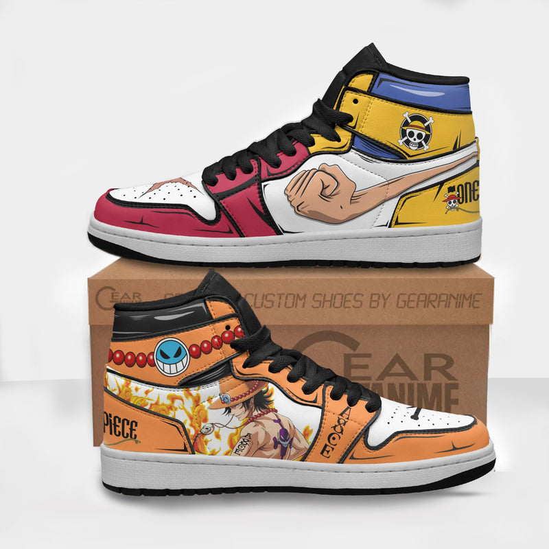 Luffy x Portgas D Ace Anime Shoes Custom One Piece Boot Sneakers