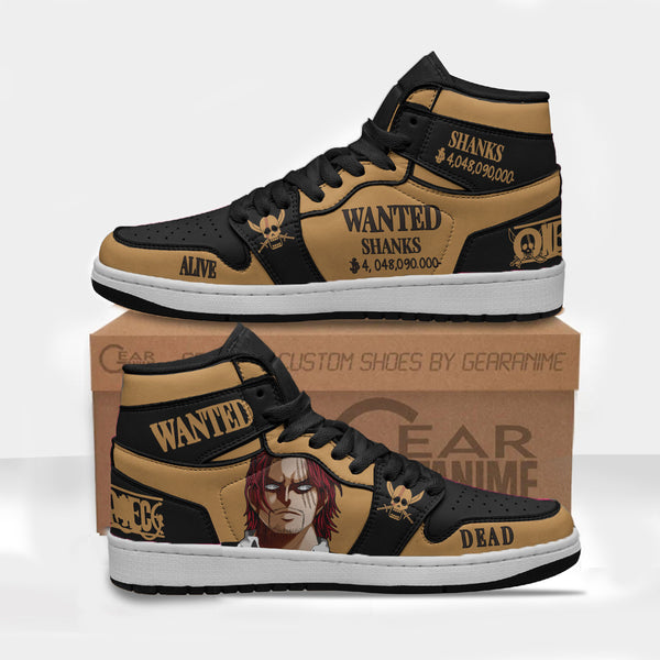 Shanks Wanted Custom Boot Sneakers One Piece Anime Shoes