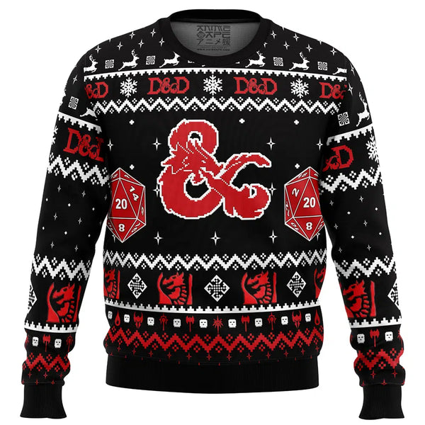 D&D Dungeons and Dragons Ugly Christmas Sweater