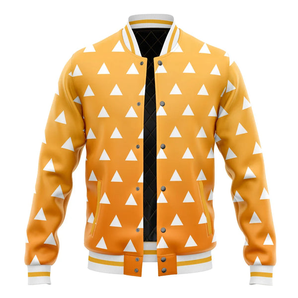 Zenitsu Agatsuma Pattern Demon Slayer Varsity Jacket