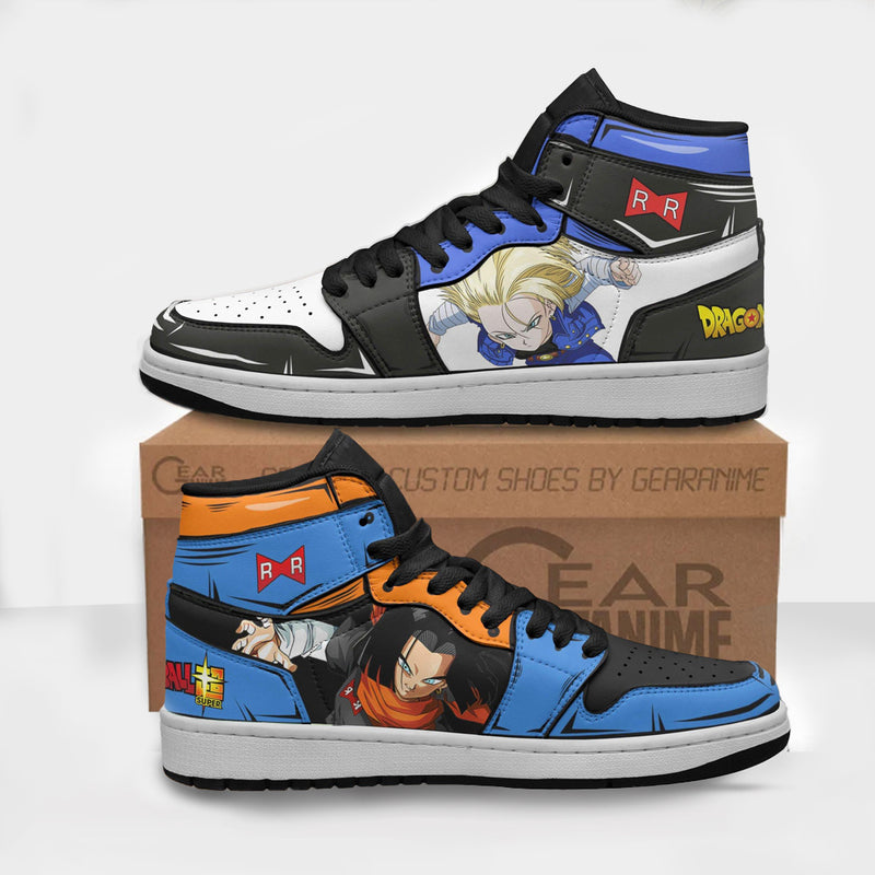 Android 17 x Android 18 Boot Sneakers Custom Dragon Ball Anime Shoes