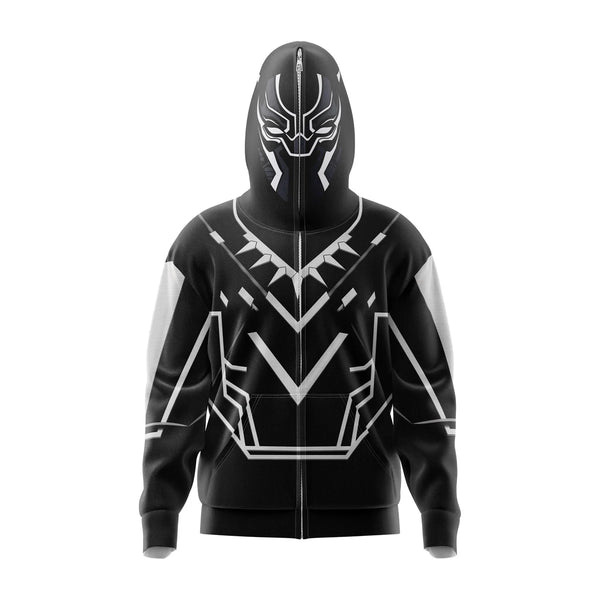 Black Panter Marvel Comics Full Face Zip Hoodie