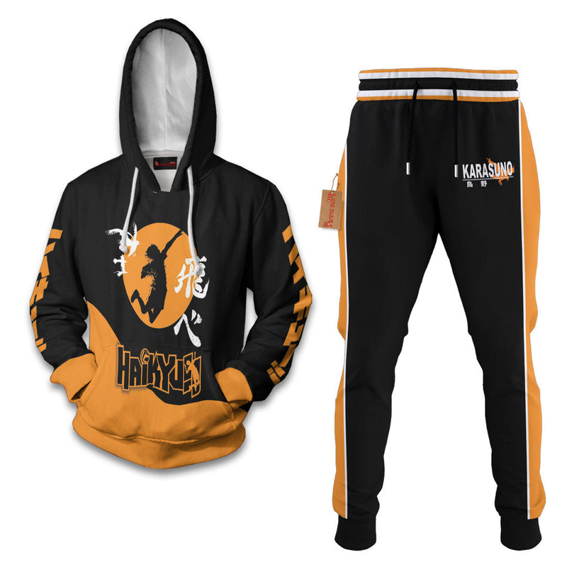 Karasuno Fly High Haikyuu Hoodie And Jogger Set Anime Clothes