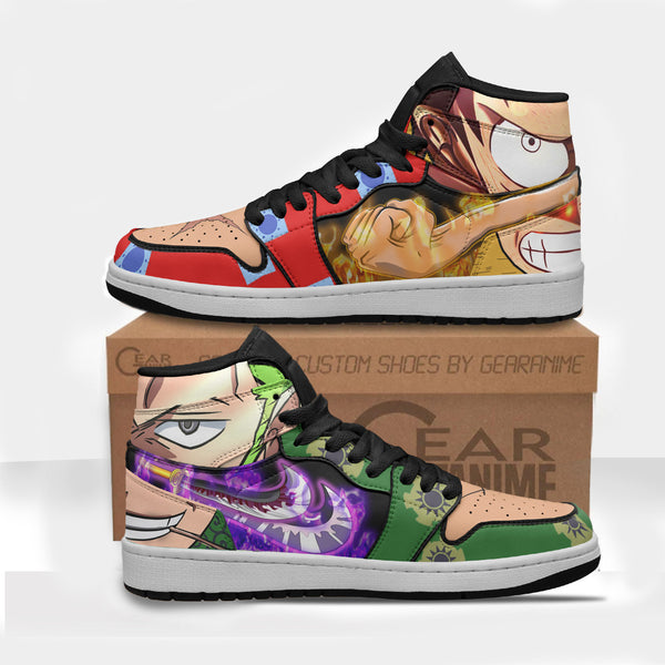 Luffy x Zoro Boot Sneakers One Piece Wano Arc Custom Shoes