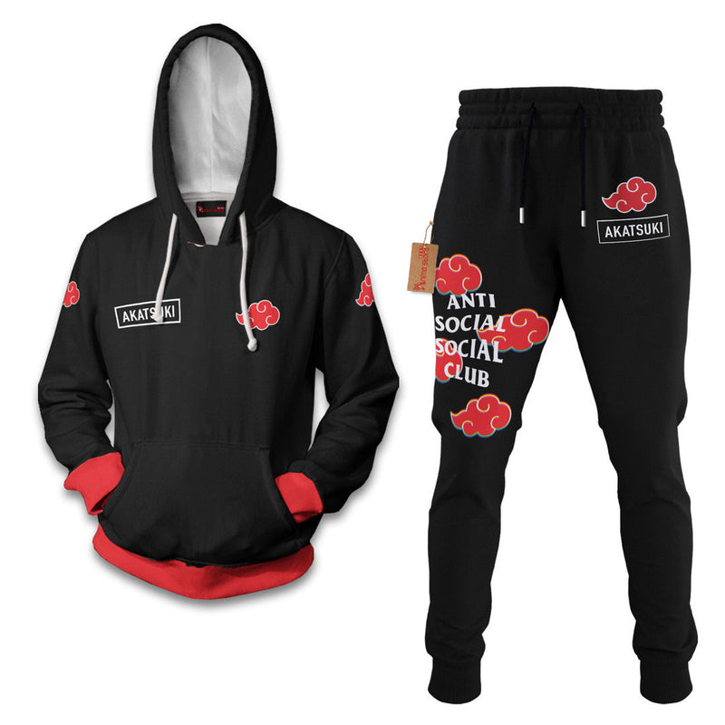 Akatsuki Social Club Naruto Hoodie And Jogger Set Anime Clothes