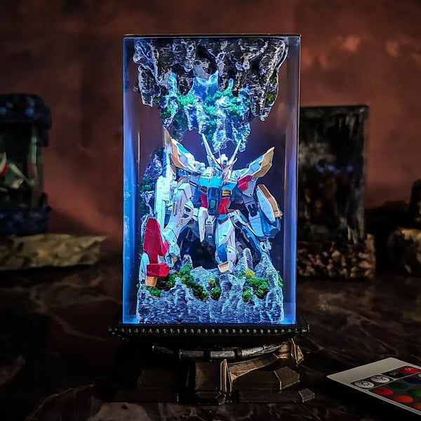 Gundam ZGMF-X20A Strike Freedom Diorama Epoxy Resin Lamp, Night Light, Wireless Lights