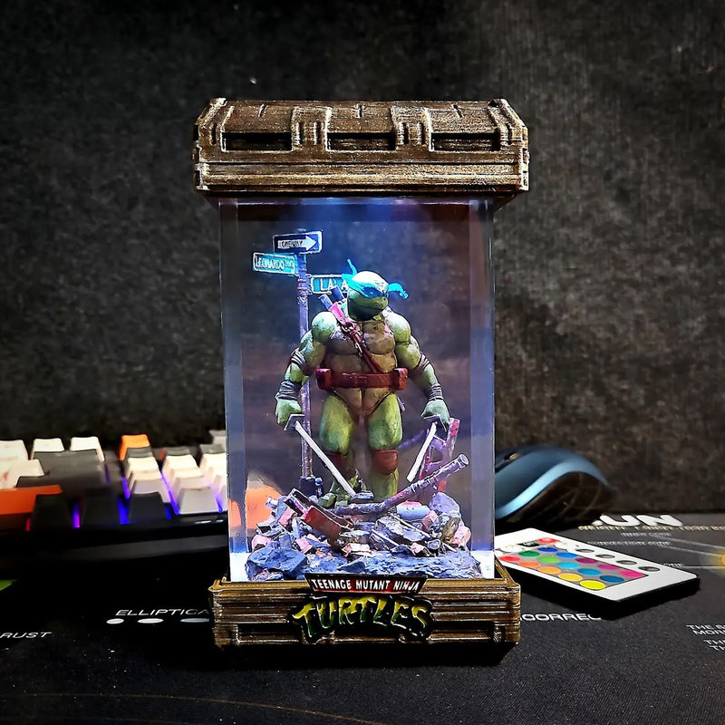 Teenage Mutant Ninja Turtles Leonardo Diorama Epoxy Resin Lamp, Night Light, Wireless Lights