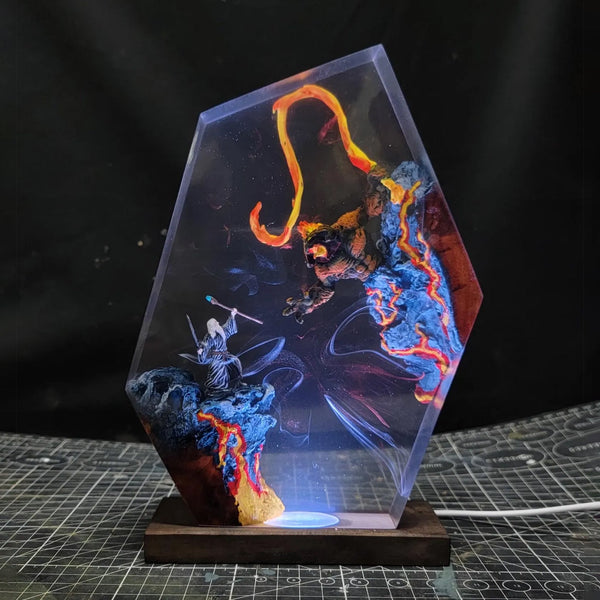 LOTR Lord Of Rings Gandalf Grey Wizard Balrog Epoxy Resin Lamp, Night Light