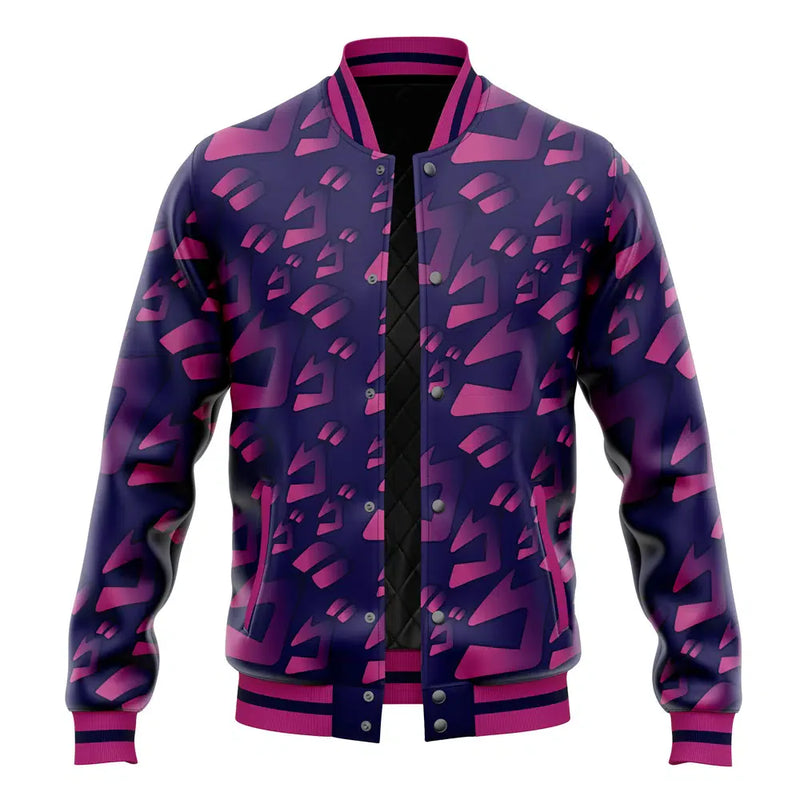 Menacing Aura Pattern Jojo’s Bizarre Adventure Varsity Jacket