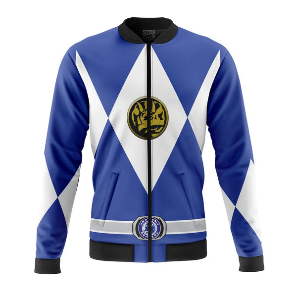 Blue Ranger Mighty Morphin Power Rangers Casual Bomber Jacket