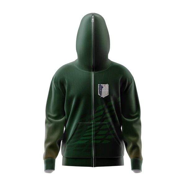 Survey Corps Attack on Titan Full Face Zip Hoodie