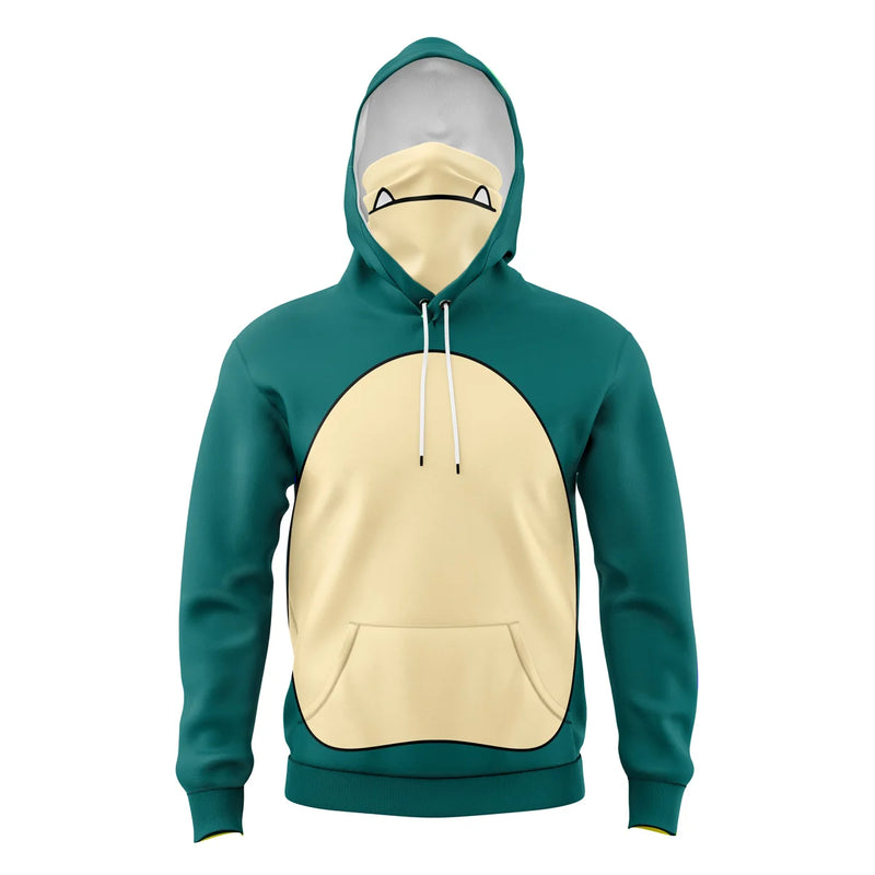 Snorlax Pokemon Masked Hoodie