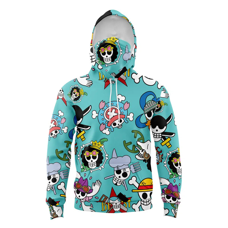 Jolly Roger One Piece Masked Hoodie